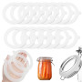 TXXATX 15 Pièces Joint Bocaux Silicone 69x95mm Caoutchouc Bocaux Blanc | Réutilisable, Joint de Rechange, pour Bocaux de Conserv