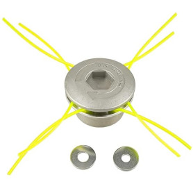 HUAREW Tête de Débroussailleuse Universelle Aluminium | 4 lignes Aluminium Tête Debroussailleuse Universelle M8 M10, Tête Coupe-