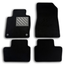 Tapis de Sol pour Nissan Juke II 2020 - sur Mesure antidérapante, Talonnette en Caoutchouc renforcé, Boutons de Fixation, Noir