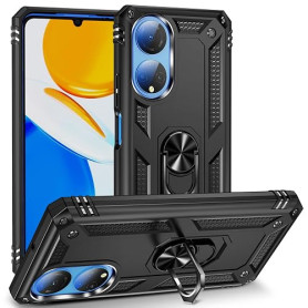 BestST Coque pour Huawei Honor X7 + 9H Verre trempé, étui Protection TPU/PC Souple Durable avec Support de 360° Rotation Anneau