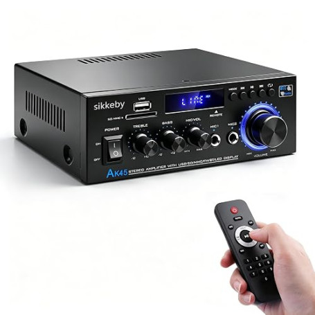 Amplificateur HiFi 600W Mini Bluetooth AK45 Récepteur Stéréo Maison Voiture | Amplificateur numérique 2 canaux 12V/220V avec rad