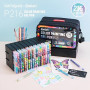 languo 216 Stylos Gel Acryliques avec Paillettes, Pointe Large 1 mm | 144 Couleurs Acryliques + 72 Couleurs Pailletées, Encre Ha