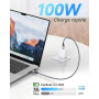 RAVIAD 100W Câble USB C vers USB C 50CM/Lot de 2, Cable USB C Charge Rapide | Nylon Tressé PD 5A Cable USBC Court pour iPhone 17