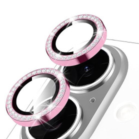 Oelrstfe Caméra Arrière Protection pour iPhone 16/16 Plus Verre Trempé,Pailleté Protecteur Objectif Lentille,9H Dureté HD Défini
