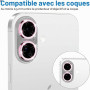 Oelrstfe Caméra Arrière Protection pour iPhone 16/16 Plus Verre Trempé,Pailleté Protecteur Objectif Lentille,9H Dureté HD Défini