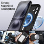 JETech Coque Silicone Magnétique pour iPhone 16, Noir | Compatible avec MagSafe, Toucher Soyeux, Protection Complète de l'Object