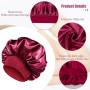 PAEFIU 4 Pcs Bonnet Satin Cheveux Nuit, Bonnet de Sommeil Femme Élastique pour Le Soin des Cheveux(Noir,Cyan,Café,Vin Rouge) | S