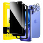 Pnakqil Verre trempé pour iPhone 16 Plus Anti Espion avec Protecteur Camera,Privacy Protection Ecran pour iPhone 16 Plus Dureté
