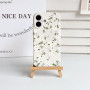 NITITOP Coque pour iPhone 16 Mignon Floral Fleur à Pétales, Blanc | Vintage Adorable Flower, pour Femme Fille, Housse de protect