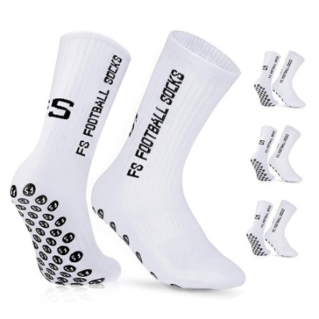 Gohanny Chaussette Antidérapante Foot Homme Femme Lot de 3 Grip Socks Football 35-39 39-46 Football Socks pour Basket Trekking C