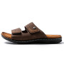 JOMIX Sandales Homme en Cuir Chaussures de Plage Tongs Hommes Chaussons d'été Confortables pour Maison Piscine Mer Douche