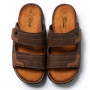 JOMIX Sandales Homme en Cuir Chaussures de Plage Tongs Hommes Chaussons d'été Confortables pour Maison Piscine Mer Douche