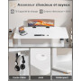 Devoko Bureau Assis Debout Électrique 120 x 60 cm, Standing Desk Blanc | Table de Bureau Ergonomique avec 2 Mémoires pour Télétr