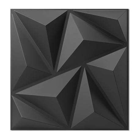 Art3d Lot de 20 Panneaux Muraux 3D | Décoration murale intérieure en PVC, 30 x 30 cm,1,8 m²,Noir