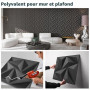Art3d Lot de 20 Panneaux Muraux 3D | Décoration murale intérieure en PVC, 30 x 30 cm,1,8 m²,Noir