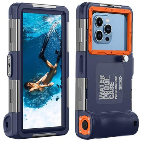 Lanhiem 15M Pochette Étanche Universelle IPX8 Plongée Étui 4.7-6.9'', Bleu | Coque Téléphone Plongée Professionnel,Étui pour iPh