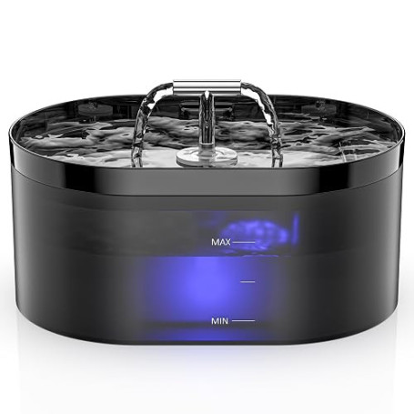Fontaine à Eau Automatique pour Chat - 2,2L - Distributeur Eau Chat avec LED - Super Silencieuse, Chiens, Plusieurs Animaux de C