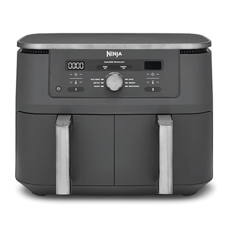 Ninja Air Fryer Dual Zone MAX numérique, Friteuse à air chaud, 6en1 DZ400EU | grande capacité, 9,5 L, Sans huile, Air Fry, Crous