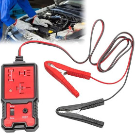 Gomety Testeur de relais de voiture: appareil de diagnostic professionnel, 12/24 V, testeur de batterie de voiture avec clips, p