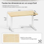 JUMMICO Bureau Assis-Debout Électrique 120x60cm, USB & 2 Mémoires, Beige | Moteur Silencieux, Surface Anti-Rayures, Structure Mé