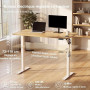 JUMMICO Bureau Assis-Debout Électrique 120x60cm, USB & 2 Mémoires, Beige | Moteur Silencieux, Surface Anti-Rayures, Structure Mé