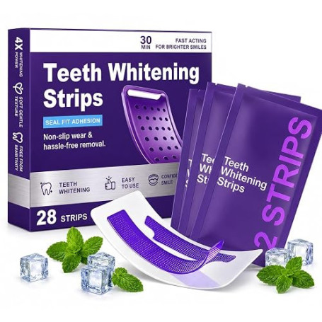 28 PièCes Bandes Blanchiment Dentaire Violet, Kit de Blanchiment Dentaire, Bandes Pour Éliminer Taches Profondes Café Thé, Pour