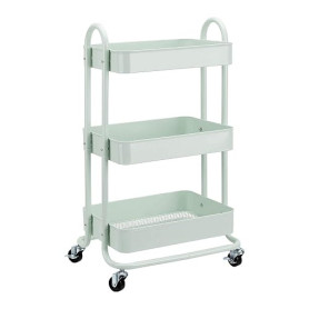 Amazon Basics Chariot de rangement à 3 niveaux pour la cuisine ou la buanderie avec roulettes - Vert menthe