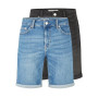ONLY & SONS ONSPLY Lot de 2 shorts pour homme, coupe droite, avec poches, basiques, en denim, couleur unie, fermeture éclair, no