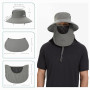 Bassdash Chapeau de Soleil Respirant UPF 50+ avec Couvre-Visage Amovible et Rabat de Cou Chapeau Unisexe à Large Bord résistant