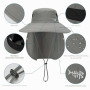 Bassdash Chapeau de Soleil Respirant UPF 50+ avec Couvre-Visage Amovible et Rabat de Cou Chapeau Unisexe à Large Bord résistant