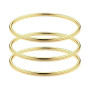 MYGLOAR Paquet de 3 bracelets ronds ultra-fins pour femmes en or - Bracelets empilables plaqués or 18 carats en acier inoxydable