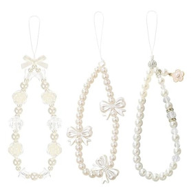 JOOTUEPO Lot de 3 Dragonne de Téléphone en Perles, Phone Charm Strap, Chaine Telephone Portable, Chaine De Telephone Perles, Dra