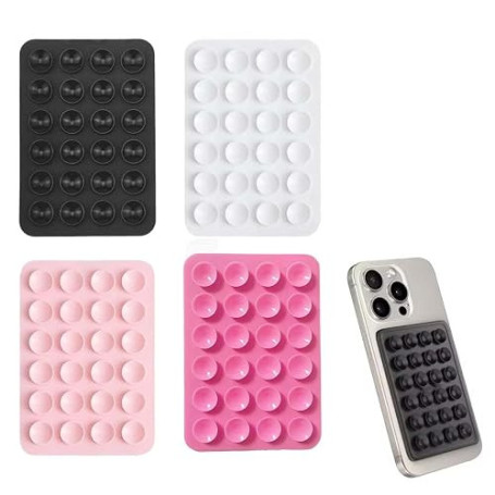 GNALIA Lot De 4 Pièces Coque Ventouse En Silicone (Noir/Blanc/Rose/Rose Clair), Support Téléphone Portable Pour Selfies, Vidéos