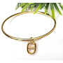 Générique Jonc or maille marine 6.8cm, bracelet femme Acier Inoxydable Plaqué Or, idee cadeau femme anniversaire,