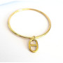 Générique Jonc or maille marine 6.8cm, bracelet femme Acier Inoxydable Plaqué Or, idee cadeau femme anniversaire,