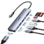BENFEI Hub USB C 7-en-1 avec HDMI(4K@60Hz), 2 USB-A, 1 USB-C Data, 100W de Charge, Lecteur de Carte SD/TF,Compatible avec MacBoo