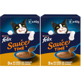 FELIX | Sauce Time | Aliment complémentaire en Sauce irrésistible pour Chat Adulte | Élaboré avec des ingrédients de qualité | A