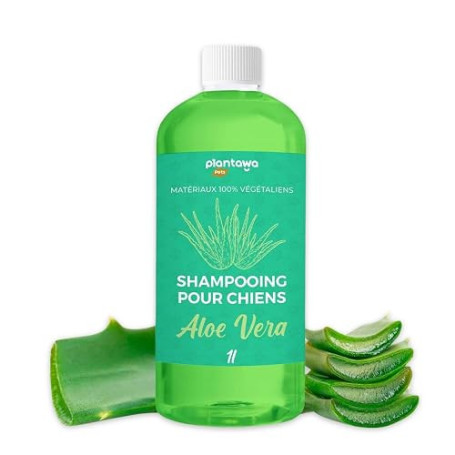 Plantawa Shampooing pour Chien à l'Aloe Vera 1L | Shampooing pour Chien pour Peau Sensible et Dermatite | Action Anti-Irritation