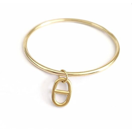 Générique Jonc or maille marine 6.8cm, bracelet femme Acier Inoxydable Plaqué Or, idee cadeau femme anniversaire,