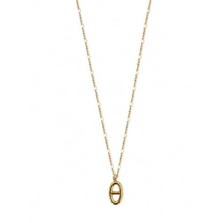Collier Pendentif Maille Marine Femme – Chaîne Doré et Blanche– Acier Inoxydable Hypoallergénique – Sans Nickel – Résistant à l’