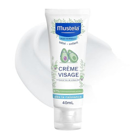 Mustela Crème Visage Hydra Bébé Soin Hydratant Nourrissant 40ml | Crème hydratante pour le visage des nourrissons, protège et re