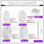 Swpeet Lot de 4 rouleaux de 20 m de large - Blanc - Largeur : 10 mm, 20 mm, 30 mm, 40 mm - Fil élastique à aiguille - Avec tête