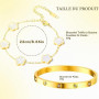 AOOTUERL Bracelet Trèfle Chanceux Femme, Ensemble de 2 Femme Or Chance Bracelet réglable Plaqué Or 18 Carats, pour Mariages/Anni