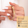 AOOTUERL Bracelet Trèfle Chanceux Femme, Ensemble de 2 Femme Or Chance Bracelet réglable Plaqué Or 18 Carats, pour Mariages/Anni