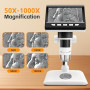 GlobalCrown Microscope numérique Enfant/Adulte,4,3 Pouces écran Microscope electronique à grossissement 50-1000X avec 8 lumières
