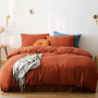 Michorinee Housse de Couette 220x240 + 2 Taie d'oreiller 65x65cm Terracotta | Parure de Lit 220x240 Adulte, en 110gsm Microfibre