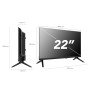 Smart Tech TV LED Full HD 22" (55 cm) 22FN01V, HDMI, USB, Résolution: 1920 * 1080, modèle 2024
