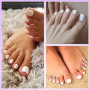 ZAHRVIA 120 Pièces Faux Ongles pour Orteil D'été Blanc Faux Ongles D'Orteil Couverture Complète Ongles Conseils Pied Ongles, 12