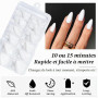 LunarCharm 240 pièces Faux ongles amande press-on blancs taille moyenne Ongles artificiels