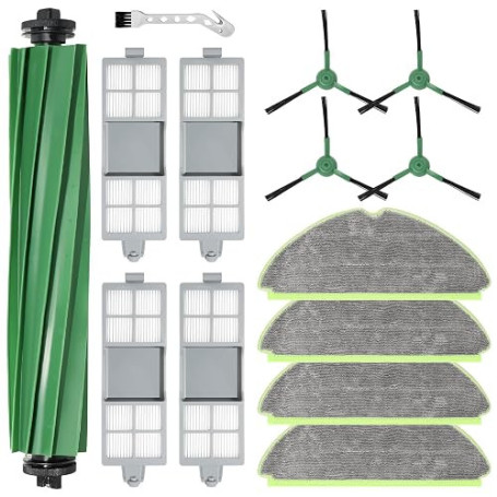 DianSung Accessoires pour iRobot Roomba 205 Dust Compactor aspirateur pièces de Rechange, 1 Brosse Principale, 4 Chiffons, 4 bro